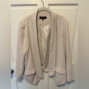 Quince cream sand open stretch crepe drape women’s blazer jacket size m medium